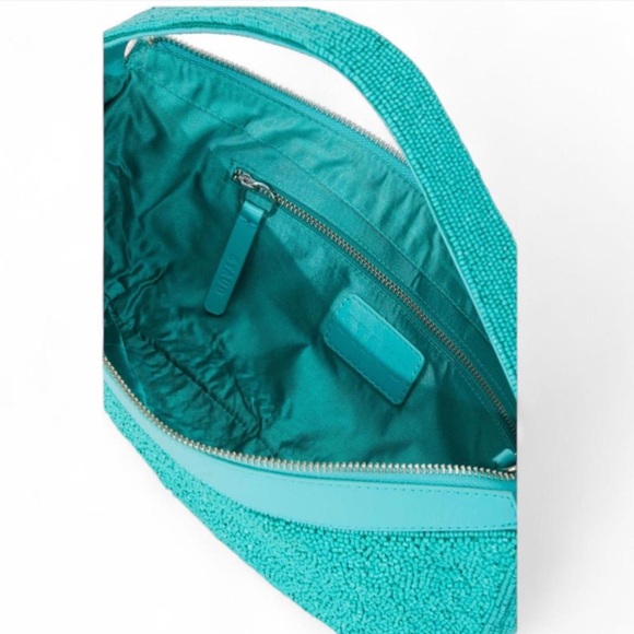 STAUD Demy Convertible Beaded Shoulder Bag Teal NWT - Picture 7 of 7